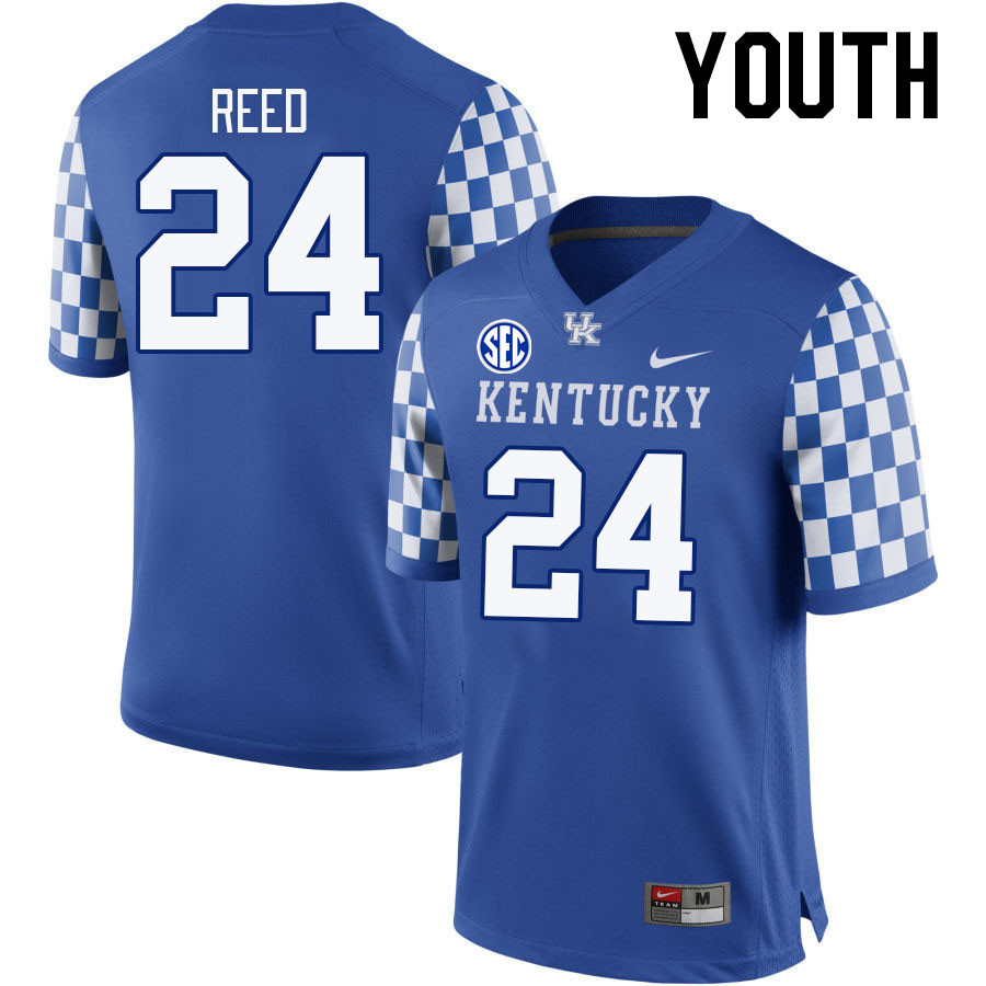 Youth #24 Elijah Reed Kentucky Wildcats 2023 College Football Jerseys Stitched-Royal